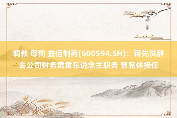 调教 母狗 益佰制药(600594.SH)：蒋先洪辞去公司财务肃肃东说念主职务 曾宪体接任