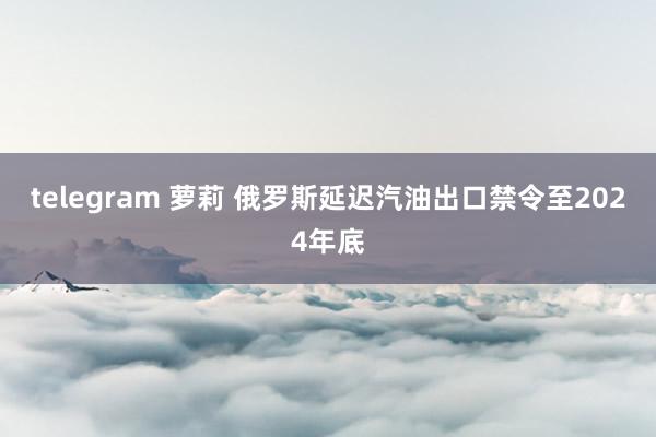 telegram 萝莉 俄罗斯延迟汽油出口禁令至2024年底