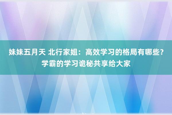 妹妹五月天 北行家姐：高效学习的格局有哪些？学霸的学习诡秘共享给大家