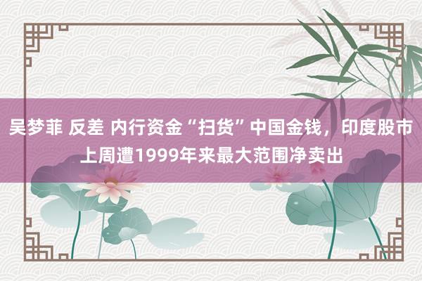 吴梦菲 反差 内行资金“扫货”中国金钱，印度股市上周遭1999年来最大范围净卖出