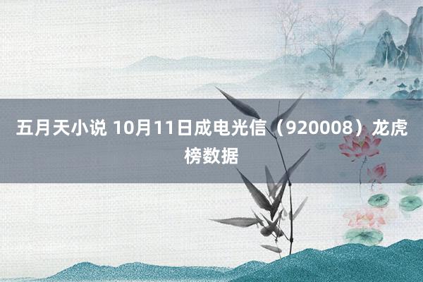 五月天小说 10月11日成电光信（920008）龙虎榜数据