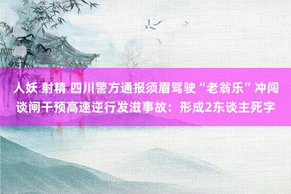 人妖 射精 四川警方通报须眉驾驶“老翁乐”冲闯谈闸干预高速逆行发滋事故：形成2东谈主死字