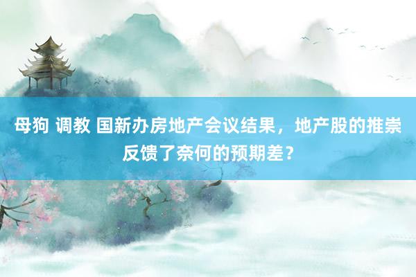 母狗 调教 国新办房地产会议结果，地产股的推崇反馈了奈何的预期差？