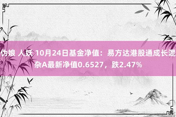 伪娘 人妖 10月24日基金净值：易方达港股通成长混杂A最新净值0.6527，跌2.47%