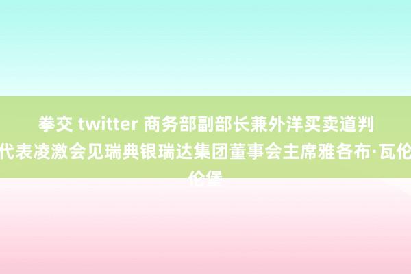 拳交 twitter 商务部副部长兼外洋买卖道判副代表凌激会见瑞典银瑞达集团董事会主席雅各布·瓦伦堡