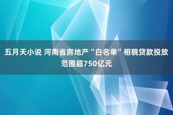 五月天小说 河南省房地产“白名单”相貌贷款投放范围超750亿元