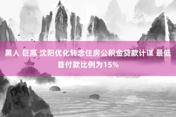 黑人 巨屌 沈阳优化转念住房公积金贷款计谋 最低首付款比例为15%