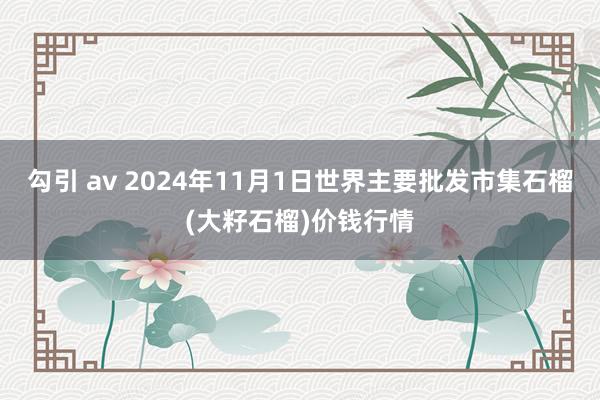 勾引 av 2024年11月1日世界主要批发市集石榴(大籽石榴)价钱行情