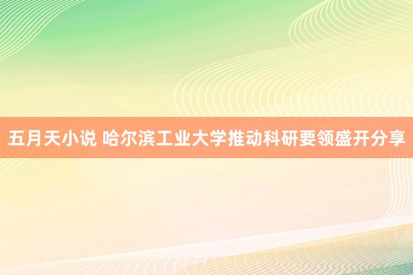 五月天小说 哈尔滨工业大学推动科研要领盛开分享