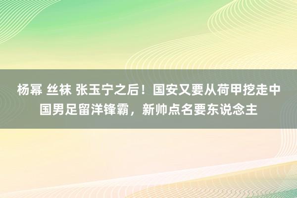 杨幂 丝袜 张玉宁之后！国安又要从荷甲挖走中国男足留洋锋霸，新帅点名要东说念主