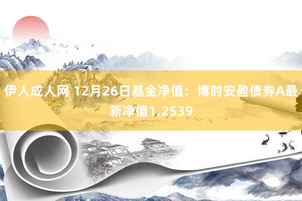 伊人成人网 12月26日基金净值：博时安盈债券A最新净值1.2539