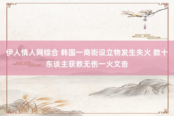 伊人情人网综合 韩国一商街设立物发生失火 数十东谈主获救无伤一火文告