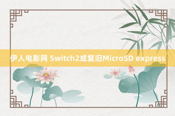 伊人电影网 Switch2或复旧MicroSD express