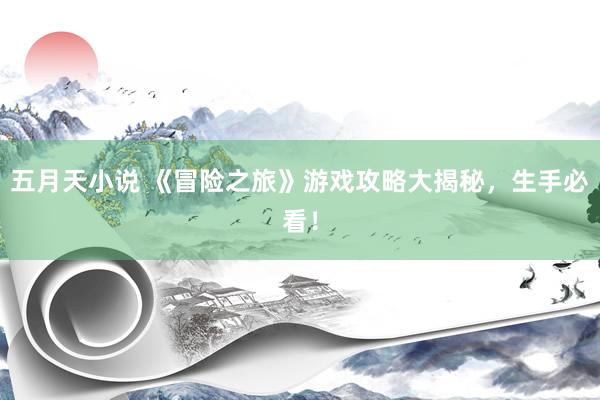 五月天小说 《冒险之旅》游戏攻略大揭秘，生手必看！