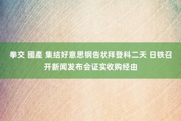 拳交 國產 集结好意思钢告状拜登科二天 日铁召开新闻发布会证实收购经由