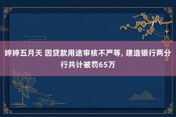 婷婷五月天 因贷款用途审核不严等， 建造银行两分行共计被罚65万